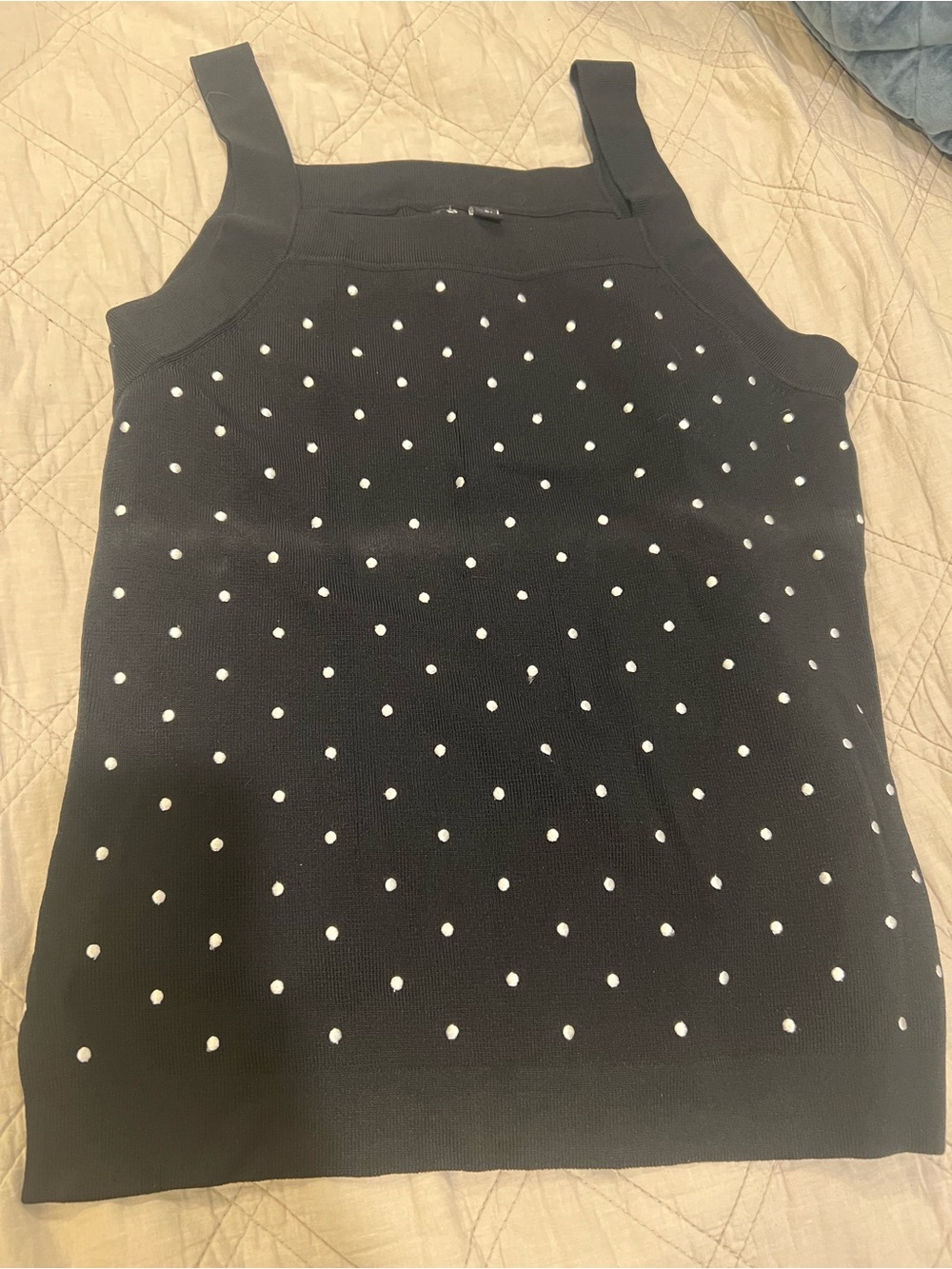 Venini Black Knit Polka Dot Tank l L